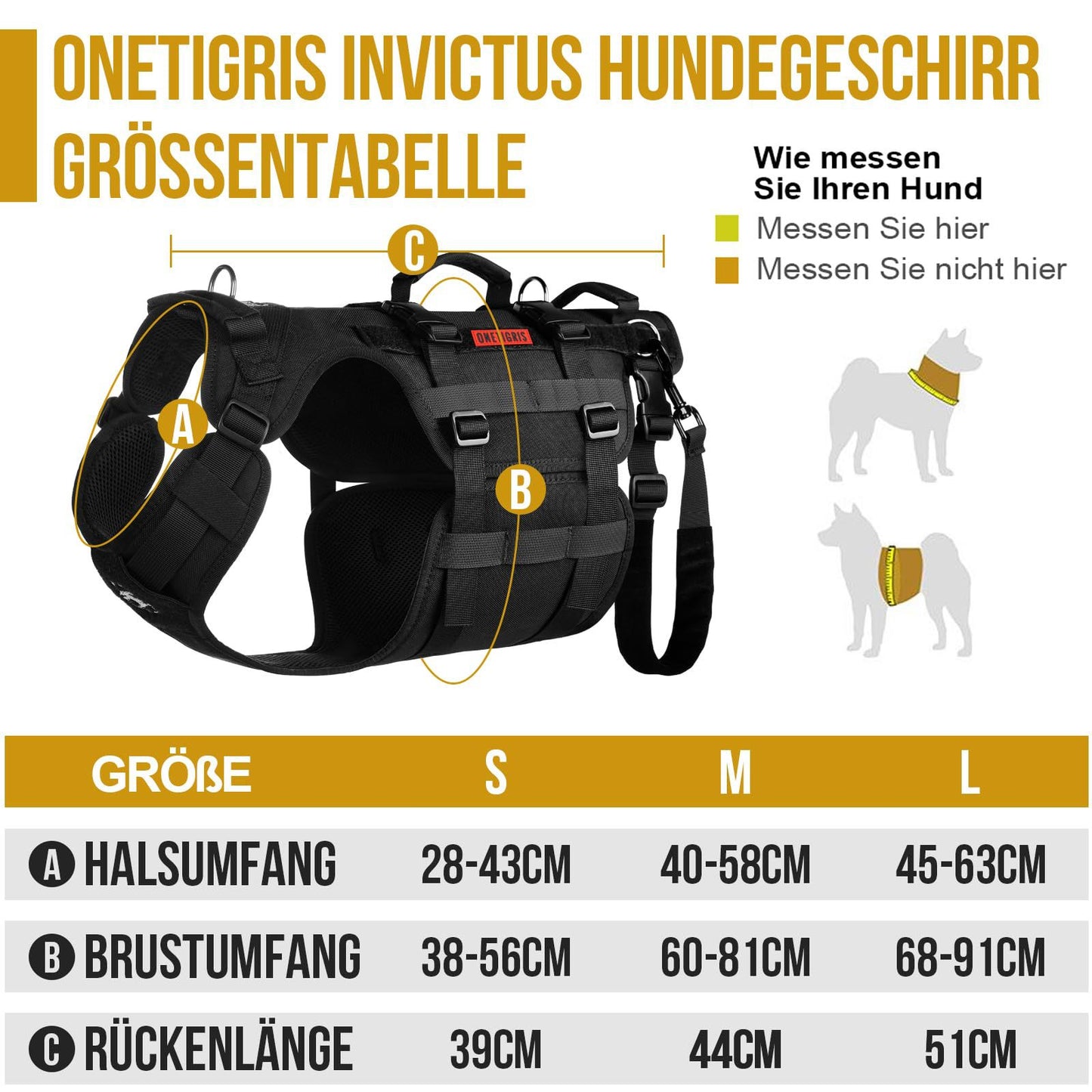 Gilet tactique pour chien avec harnais confortable