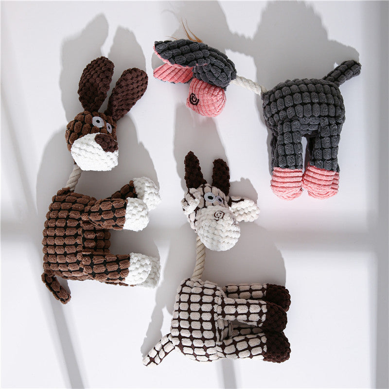 Jouet en Peluche Squeaky Donkey pour Chien - Papapattes