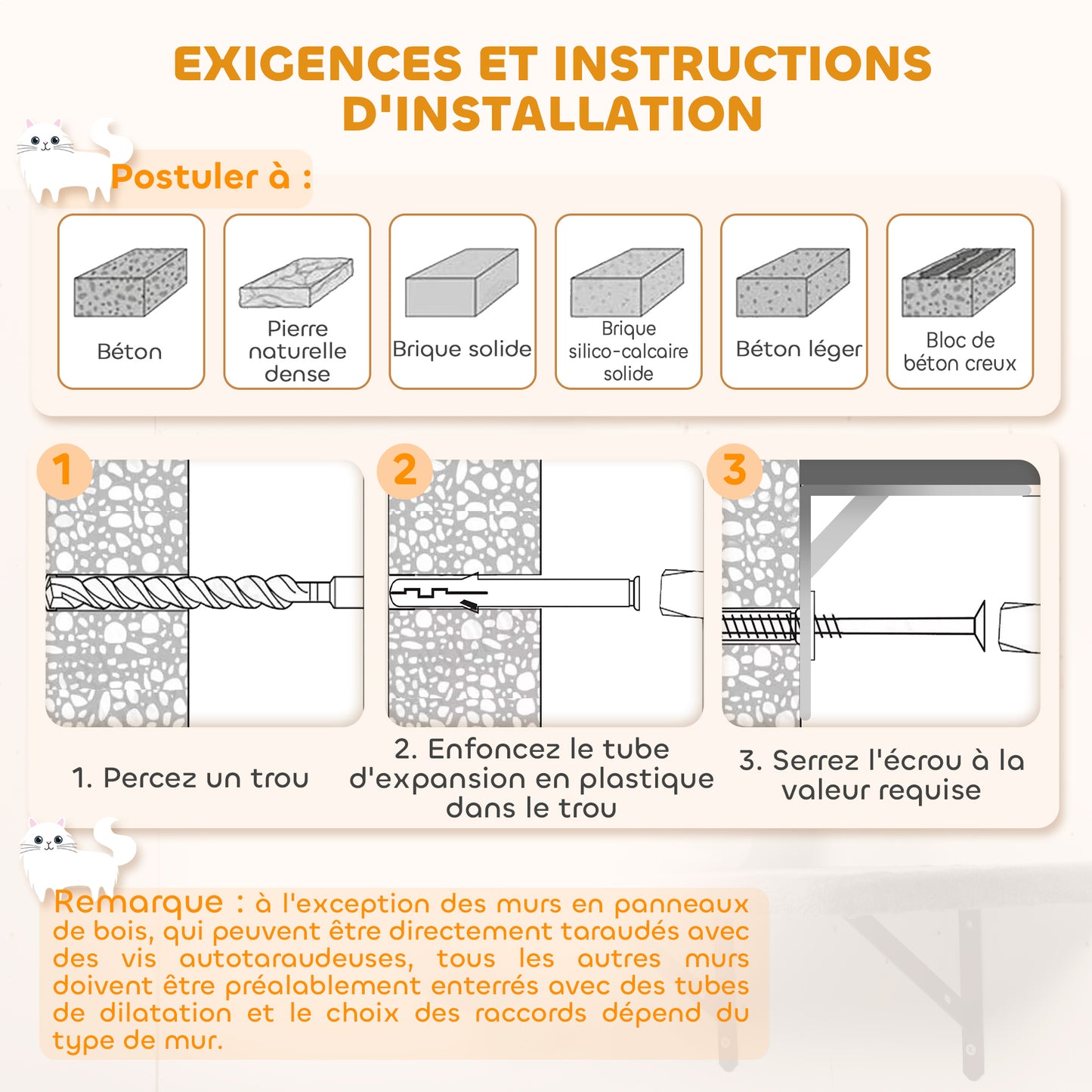 Étagères murales pour chat ensemble de meubles muraux 6 pièces hamac à bulles en acrylique niche hamac échelle beige-7