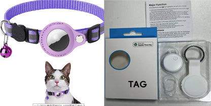 Collier réfléchissant étanche avec Airtag pour animaux en extérieur.