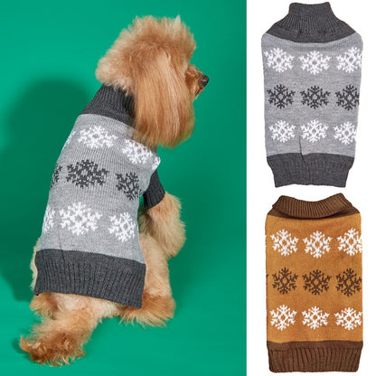 Pull de Noël Gris et Marron pour Chien - Papapattes