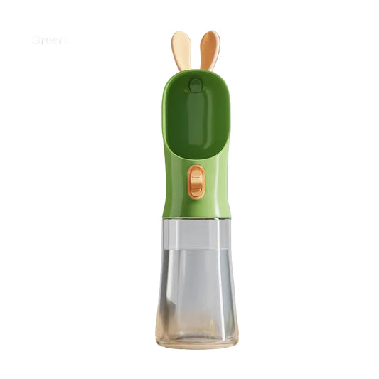 Bouteille d'eau portable pour animaux, idéale pour voyages et promenades.