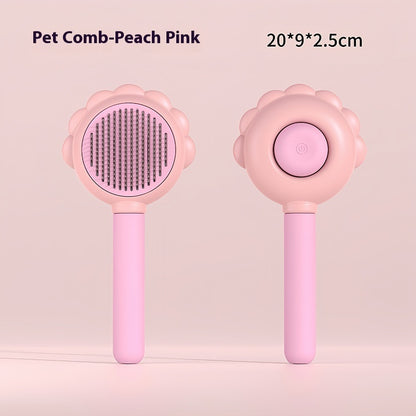 Brosse 2 en 1 auto-nettoyante pour chiens et chats