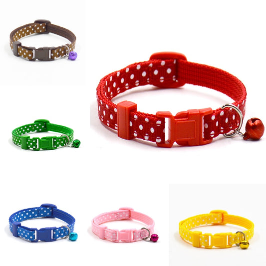 Collier pour petit chien et chat ajustable avec cloche