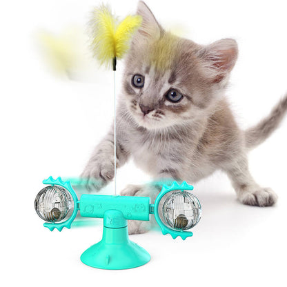 Jouet rotatif multifonction pour divertir les chats et les stimuler.