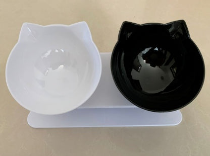 Gamelle inclinée transparente pour chats et chiens, pratique
