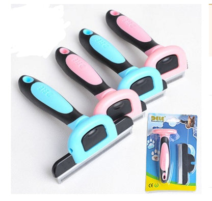 Peigne de retrait des poils pour chiens et chats, doux et efficace.
