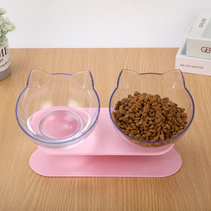 Gamelle inclinée transparente pour chats et chiens, pratique