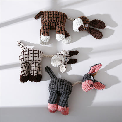 Jouet en Peluche Squeaky Donkey pour Chien - Papapattes