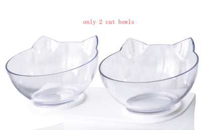 Gamelle inclinée transparente pour chats et chiens, pratique