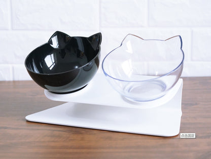 Gamelle inclinée transparente pour chats et chiens, pratique