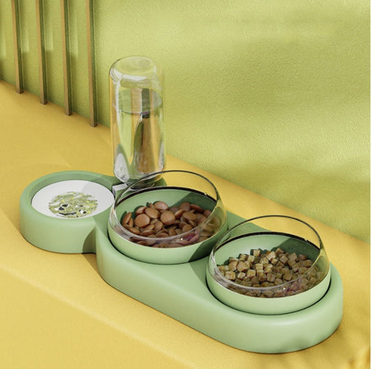 Gamelle Automatique Double avec Fontaine pour Chien et Chat - Papapattes