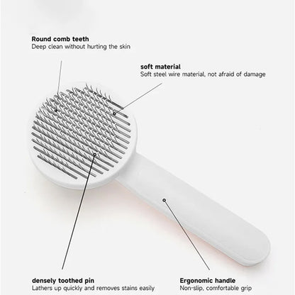 Brosse auto-nettoyante pour chats et chiens, pratique et efficace