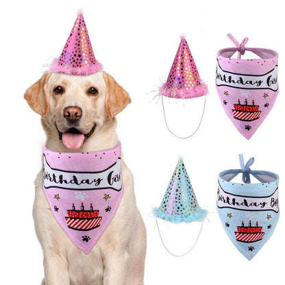 Chapeau d'anniversaire et serviette pour animaux - Papapattes