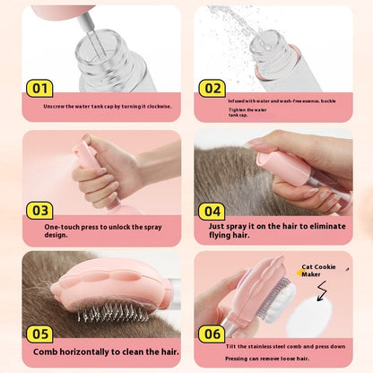 Brosse 2 en 1 auto-nettoyante pour chiens et chats