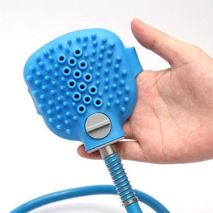 Outil de bain massant pour chiens, pour un toilettage relaxant.