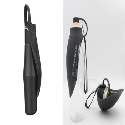 Bouteille d'eau portable en silicone pour chien, légère et facile à transporter.