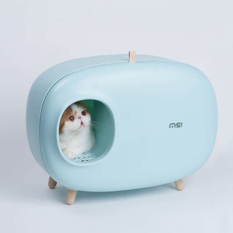 Mochi : bac à litière fermé pour chats - confort optimal