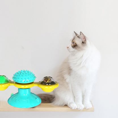 Jouet rotatif multifonction pour divertir les chats et les stimuler.