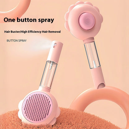 Brosse 2 en 1 auto-nettoyante pour chiens et chats