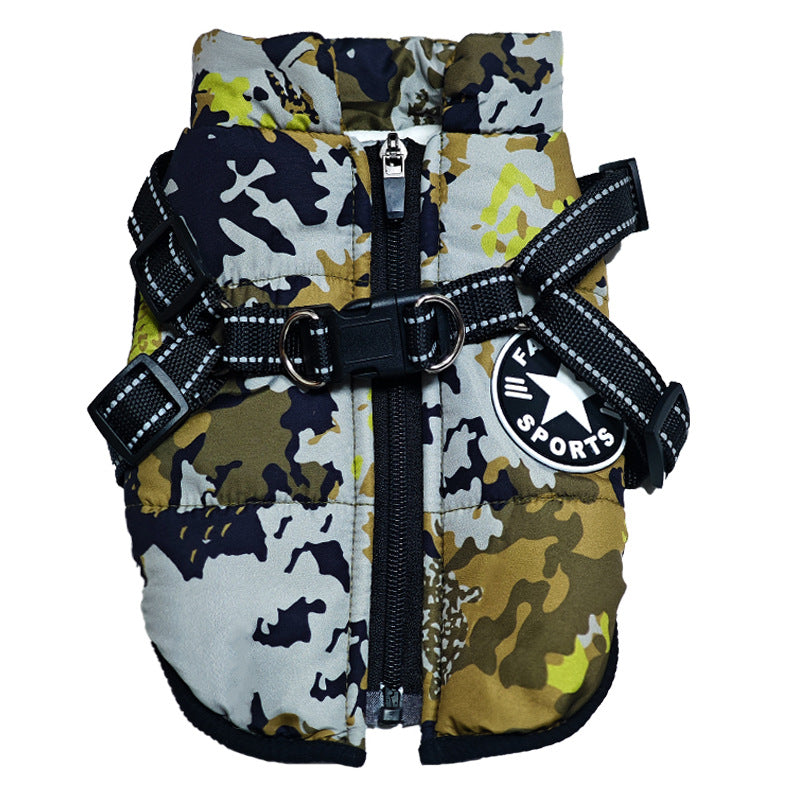 Manteau imperméable pour chien avec harnais intégré