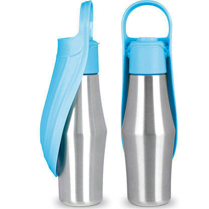 Bouteille d'eau portable en silicone pour chien, légère et facile à transporter.