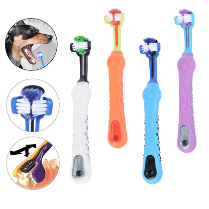 Brosse à dents triangulaire pour chien, soin dentaire