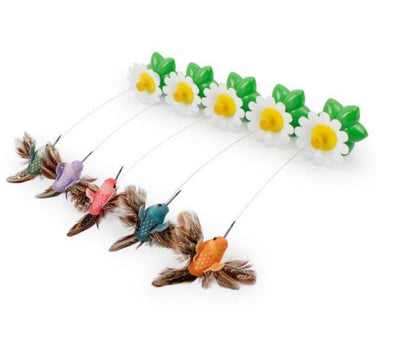 Fleur électrique rotative qui divertit et stimule les animaux.