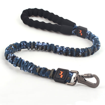 Laisse élastique conçue pour le confort des grands chiens lors des promenades.