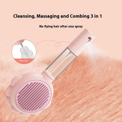 Brosse 2 en 1 auto-nettoyante pour chiens et chats