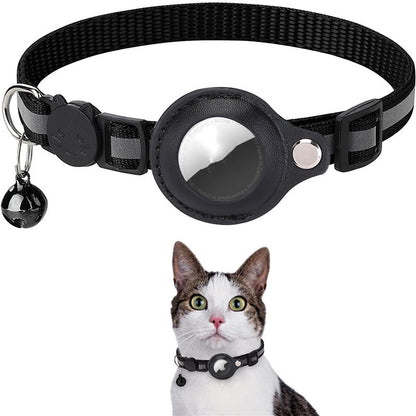 Collier réfléchissant étanche avec Airtag pour animaux en extérieur.