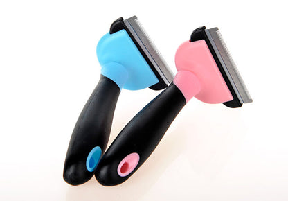 Peigne de retrait des poils pour chiens et chats, doux et efficace.