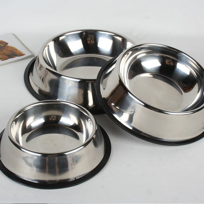 Gamelles antidérapantes en acier inoxydable pour chiens et chats.