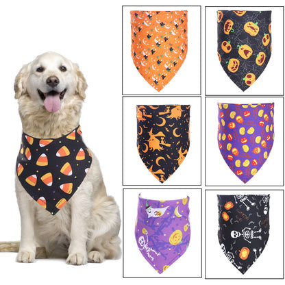 Serviette Saliva Halloween pour animaux, idéale pour les fêtes.