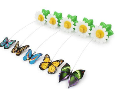 Fleur électrique rotative qui divertit et stimule les animaux.