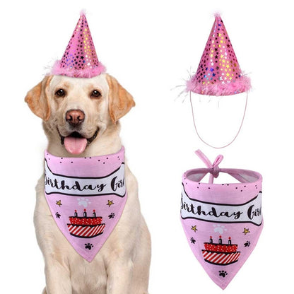 Chapeau d'anniversaire et serviette pour animaux - Papapattes