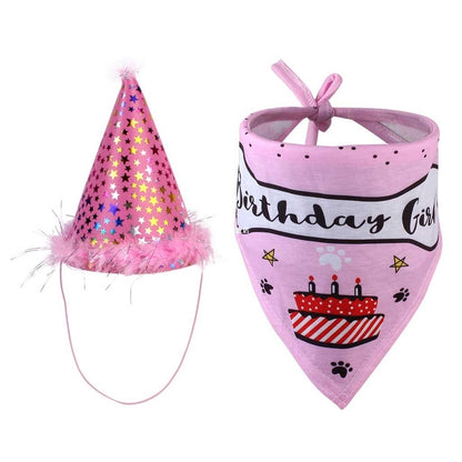Chapeau d'anniversaire et serviette pour animaux - Papapattes