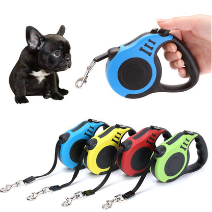 Laisse télescopique automatique pour donner plus de liberté aux chiens.