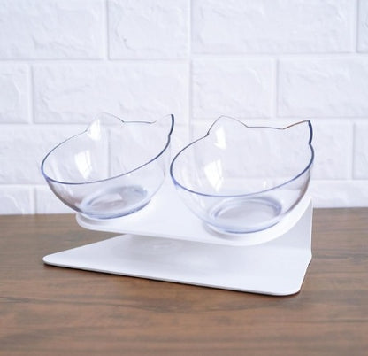 Gamelle inclinée transparente pour chats et chiens, pratique