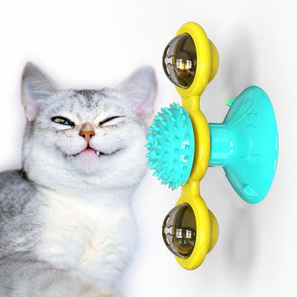 Jouet rotatif multifonction pour divertir les chats et les stimuler.