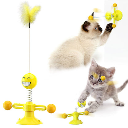 Jouet rotatif multifonction pour divertir les chats et les stimuler.