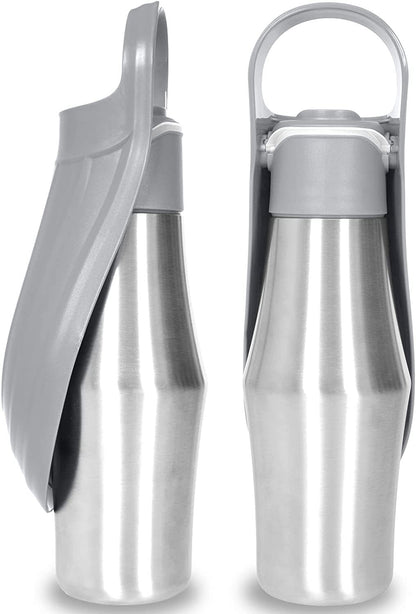 Bouteille d'eau portable en silicone pour chien, légère et facile à transporter.