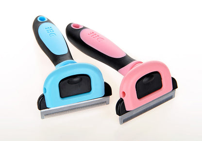 Peigne de retrait des poils pour chiens et chats, doux et efficace.