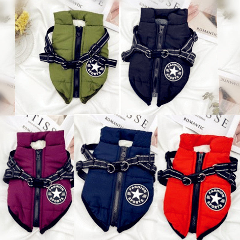 Manteau imperméable pour chien avec harnais intégré