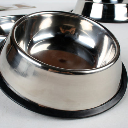 Gamelles antidérapantes en acier inoxydable pour chiens et chats.