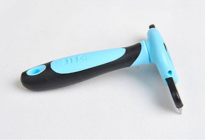 Peigne de retrait des poils pour chiens et chats, doux et efficace.