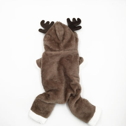 Vêtement de Noël élaphe pour chien, parfait pour les fêtes.