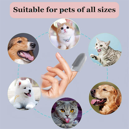 Brosse à dents en silicone pour chiens et chats, parfaite pour le brossage doux.