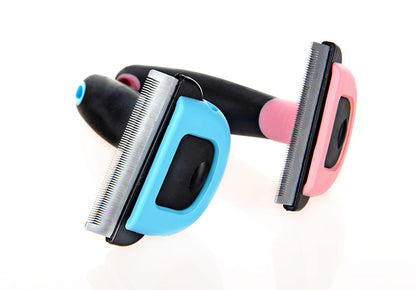 Peigne de retrait des poils pour chiens et chats, doux et efficace.