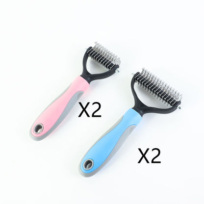 Brosse double face en acier inoxydable pour toiletter chiens et chats.
